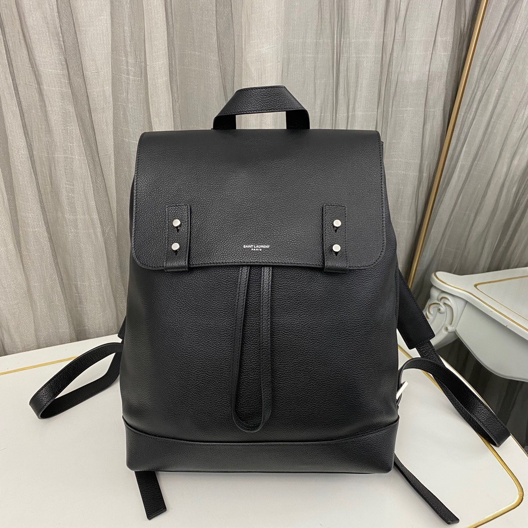 Saint Laurent Sac De Jour Backpack In Black Grained Leather - Image 6
