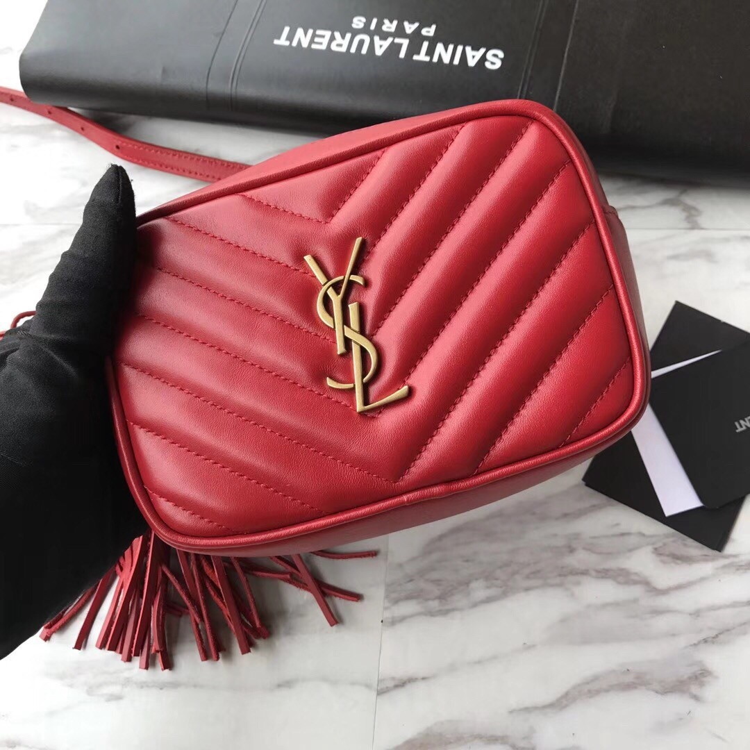 Saint Laurent Lou Belt Bag In Red Quilted Calfskin - Image 7