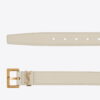 Saint Laurent Cassandre Square Buckle Belt 30MM In White Leather