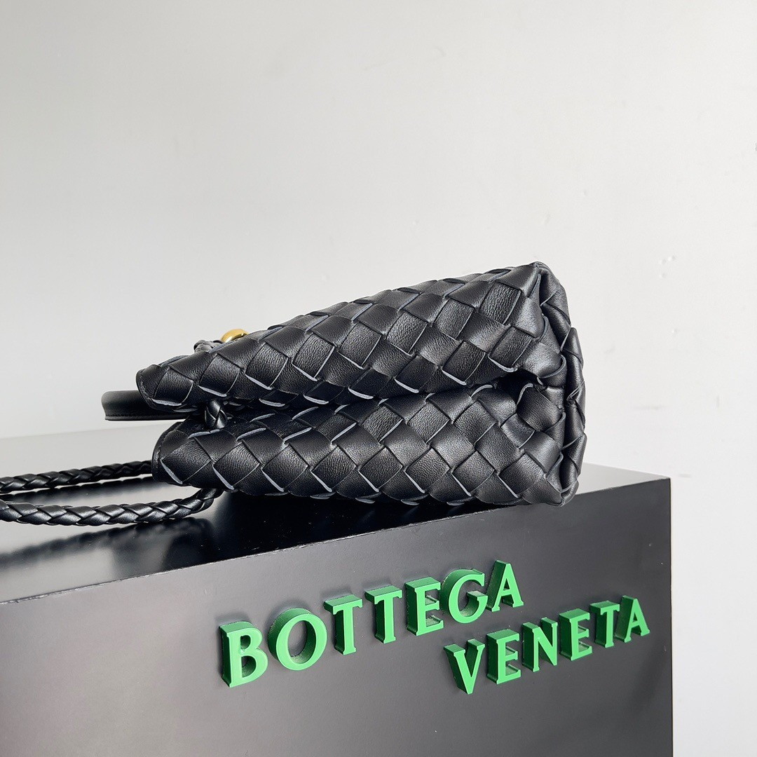 Bottega Veneta Small Andiamo Bag In Black Intrecciato Lambskin - Image 2
