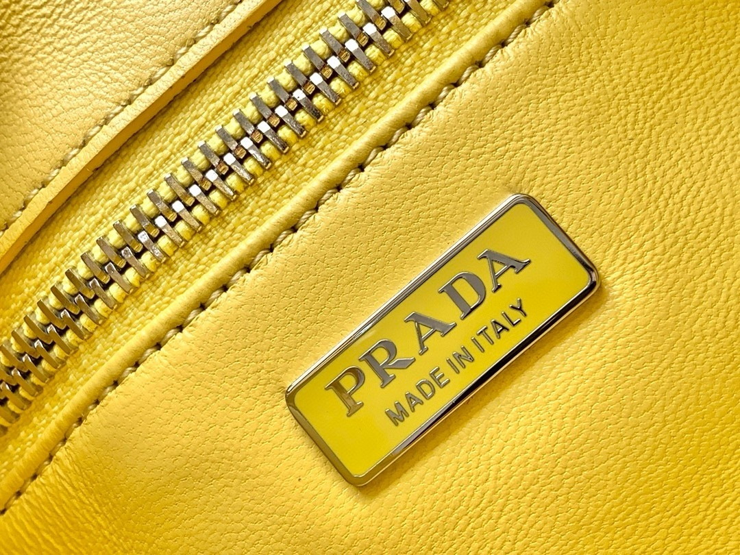 Prada Moon Bag in Yellow Padded Nappa Leather - Image 7