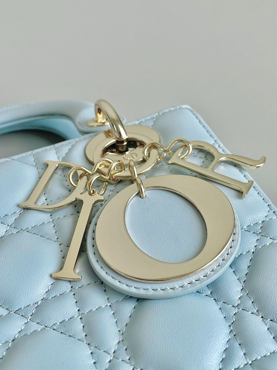 Dior Small Lady Dior My ABCDior Bag in Placid Blue Lambskin - Image 10
