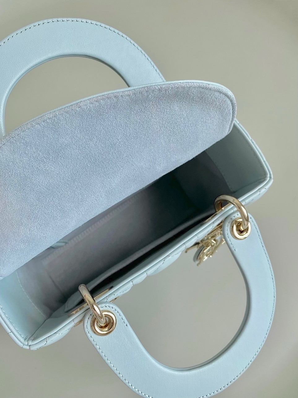 Dior Small Lady Dior My ABCDior Bag in Placid Blue Lambskin - Image 6