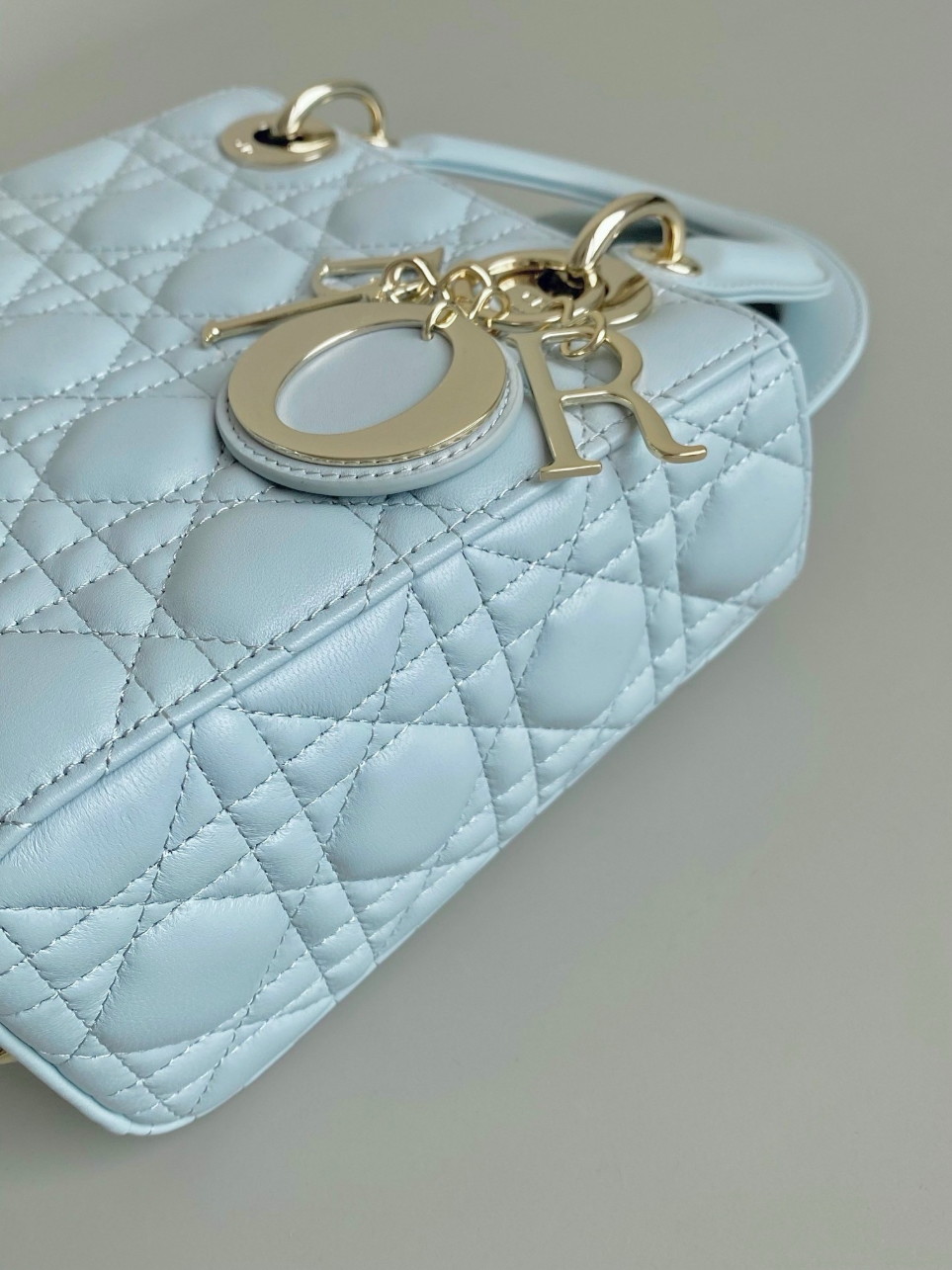 Dior Small Lady Dior My ABCDior Bag in Placid Blue Lambskin - Image 7