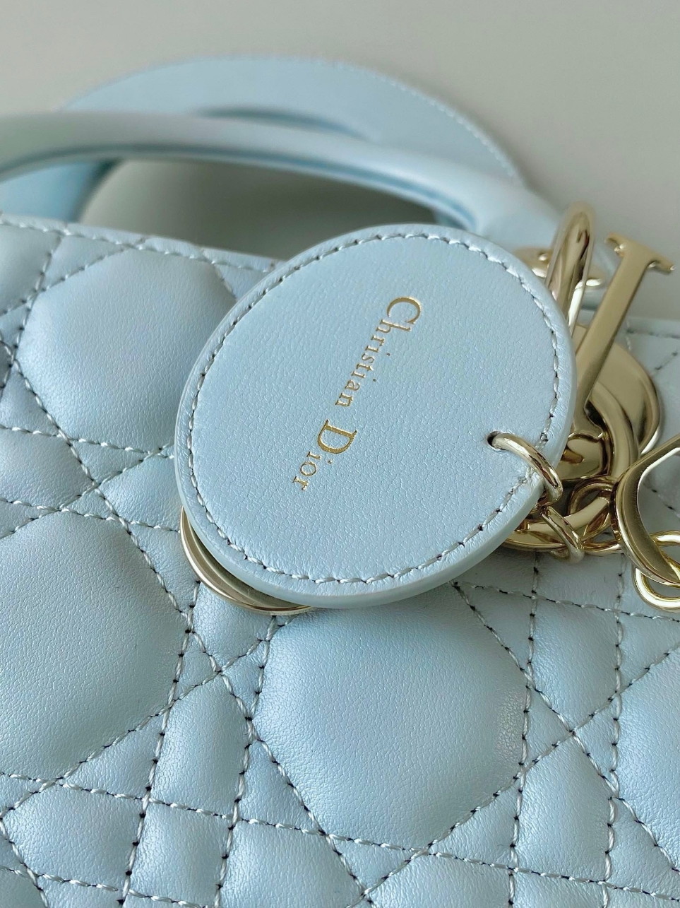 Dior Small Lady Dior My ABCDior Bag in Placid Blue Lambskin - Image 8
