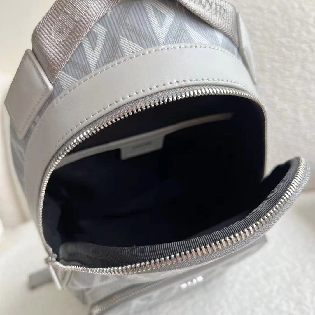 Dior Mini Rider Sling Bag In Gray CD Diamond Canvas - Image 3