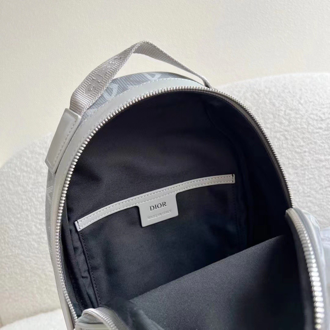 Dior Mini Rider Sling Bag In Gray CD Diamond Canvas - Image 4