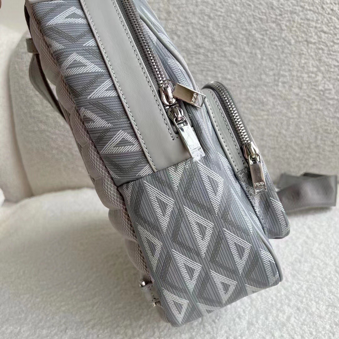 Dior Mini Rider Sling Bag In Gray CD Diamond Canvas - Image 6