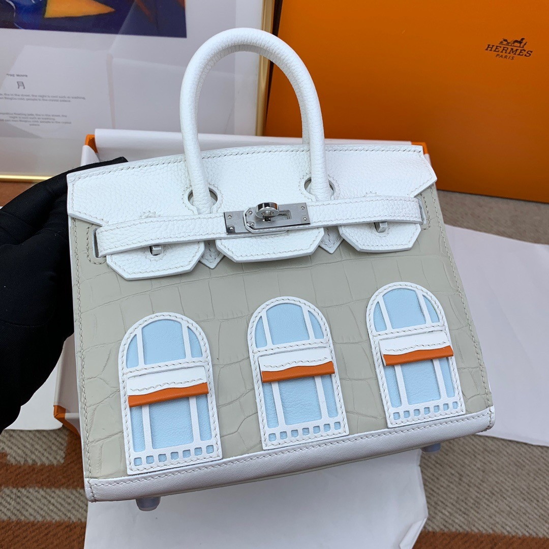 Hermes Snow Sac Faubourg Birkin 20 Sellier Limited Edition Bag - Image 3