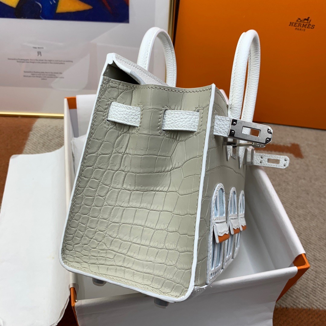 Hermes Snow Sac Faubourg Birkin 20 Sellier Limited Edition Bag - Image 6