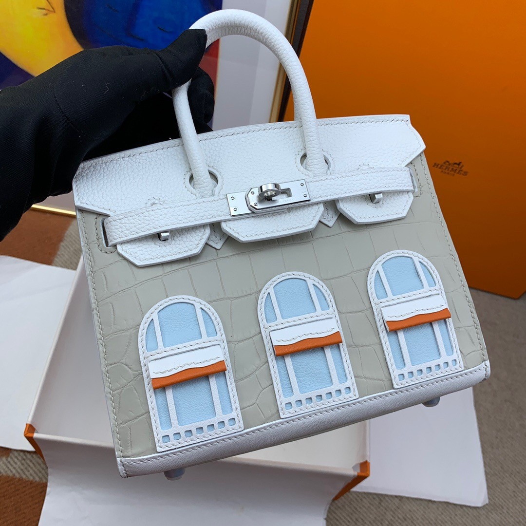 Hermes Snow Sac Faubourg Birkin 20 Sellier Limited Edition Bag - Image 7