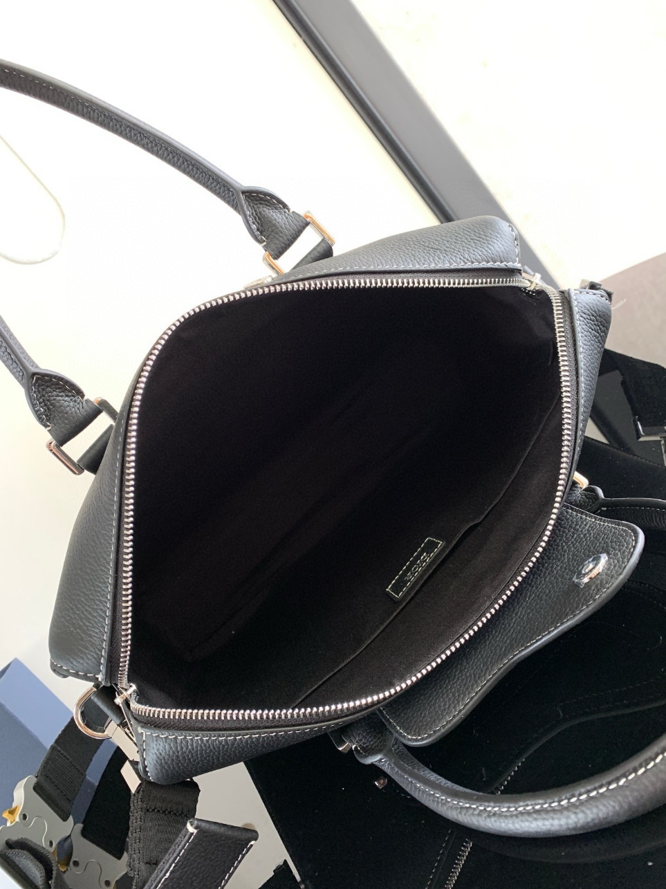 Dior Lingot Briefcase in Black Grained Calfskin - Image 6