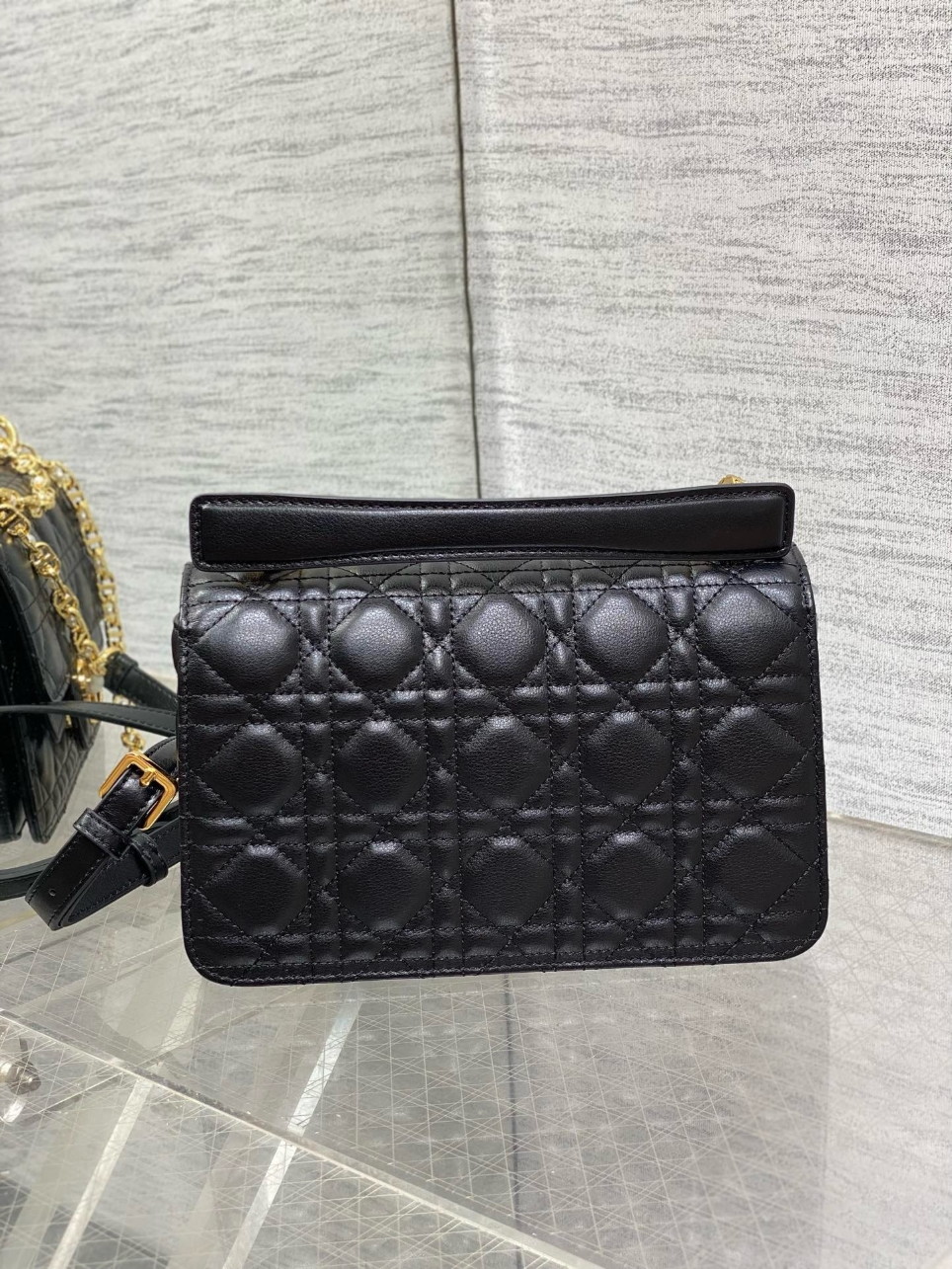 Dior Small Jolie Top Handle Bag in Black Cannage Calfskin - Image 10