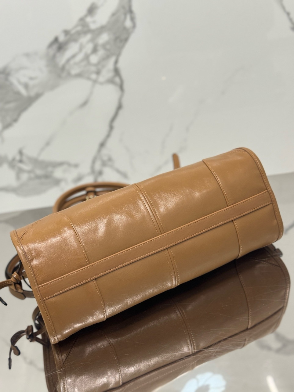 Prada Bonnie Medium Tote Bag in Brown Soft Leather - Image 2