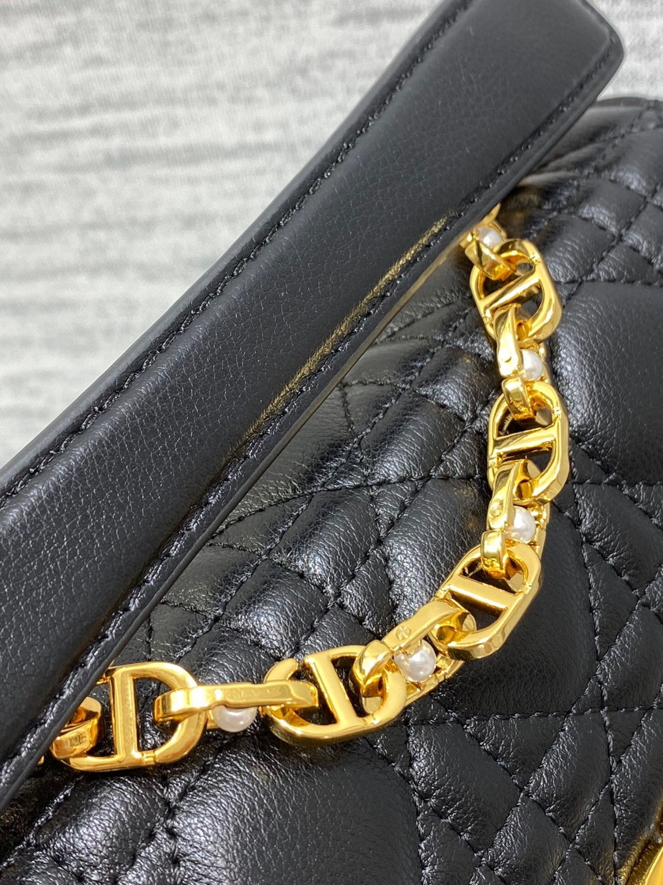 Dior Mini Jolie Top Handle Bag in Black Cannage Calfskin - Image 7