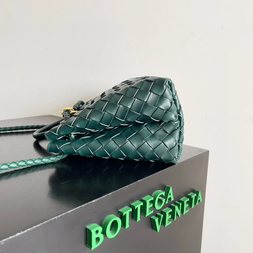 Bottega Veneta Andiamo Small East/West Bag in Green Intrecciato Lambskin - Image 6