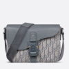 Dior Small Saddle Messenger Bag in Grey Oblique Jacquard and Calfskin