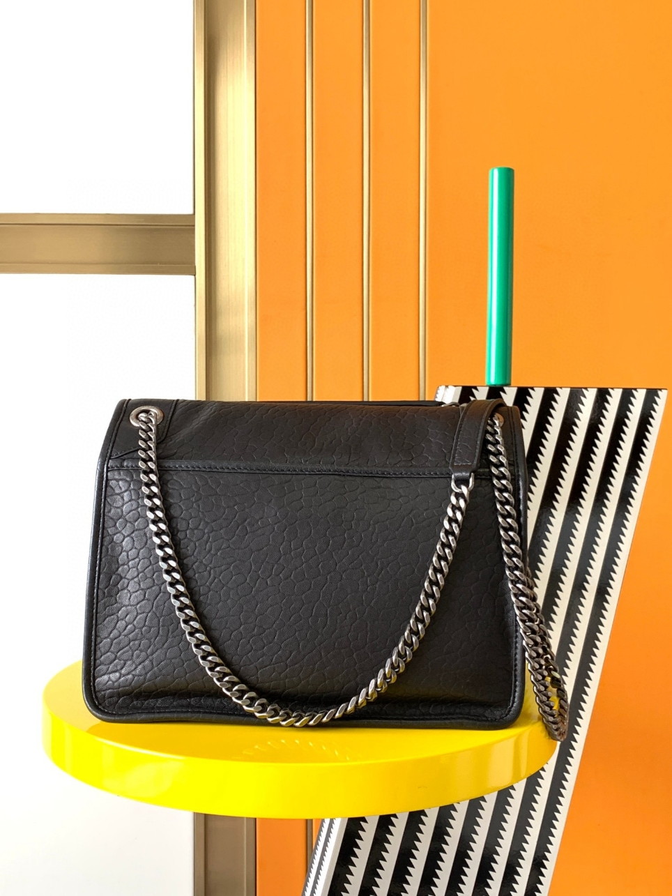 Saint Laurent Niki Medium Chain Bag in Black Grained Lambskin - Image 2