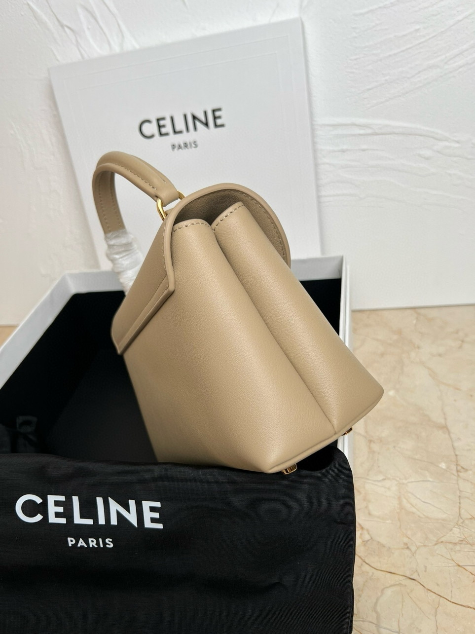 Celine Nino Teen Bag in Beige Supple Calfskin - Image 3