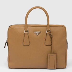 Prada Briefcase in Brown Saffiano Leather