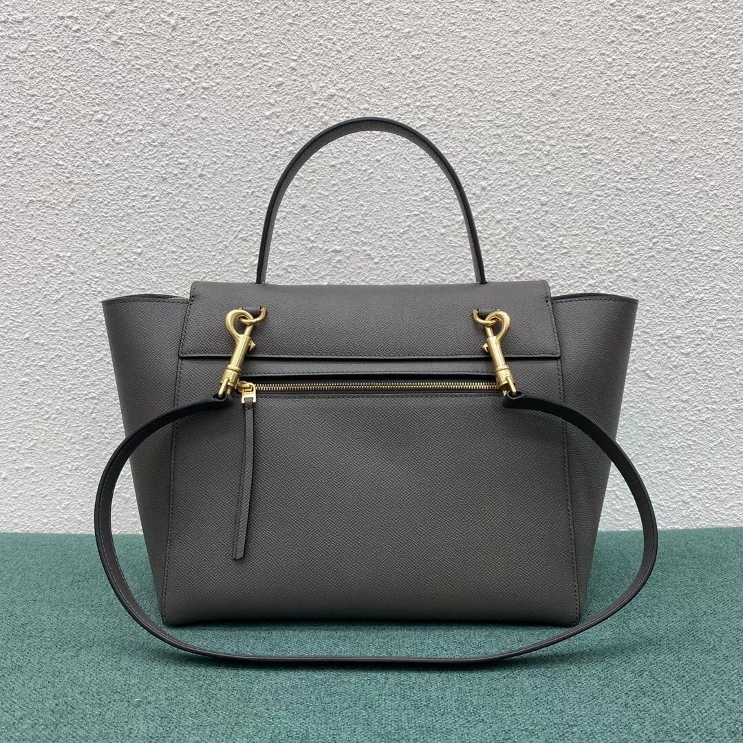 Celine Belt Mini Bag In Grey Grained Calfskin - Image 3