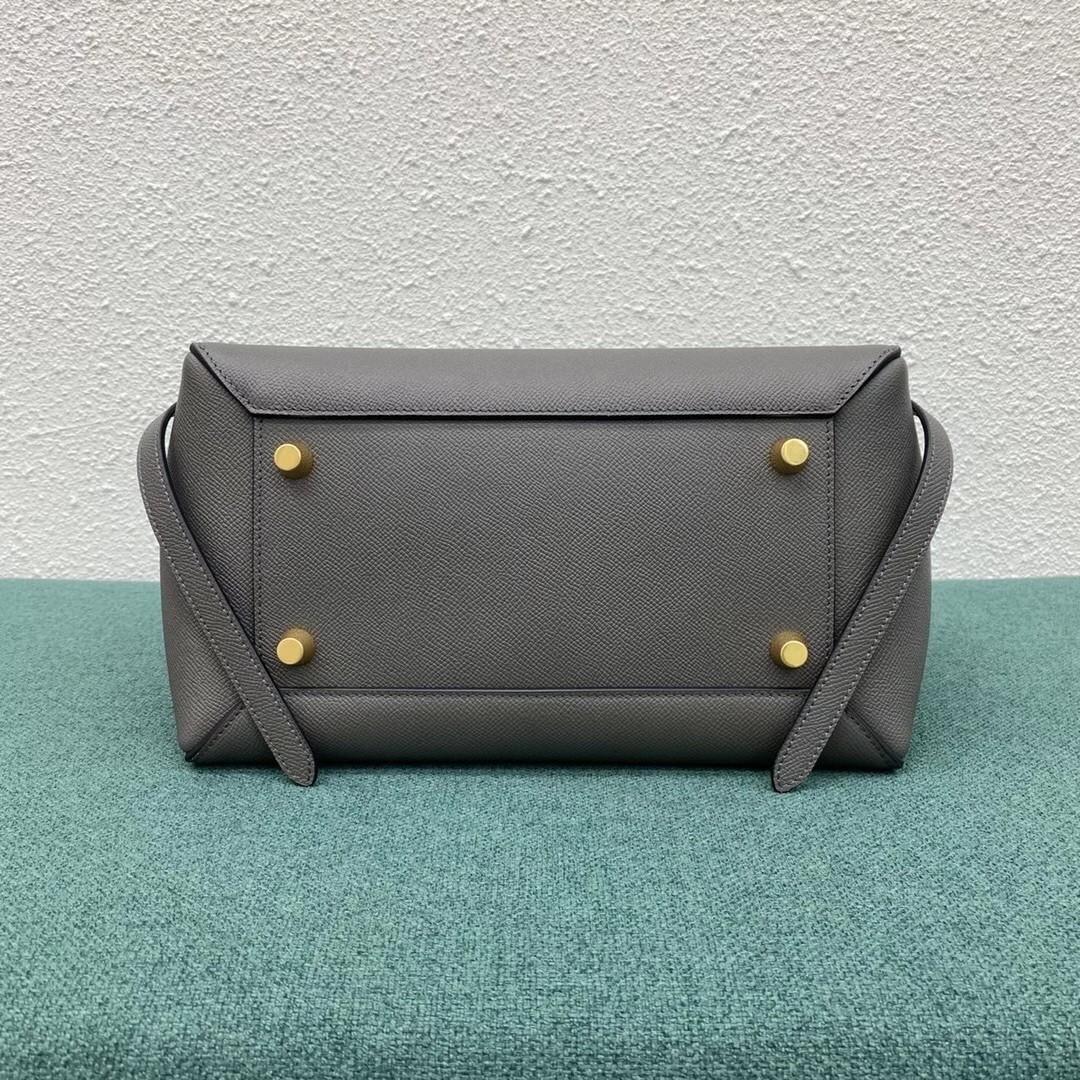 Celine Belt Mini Bag In Grey Grained Calfskin - Image 7