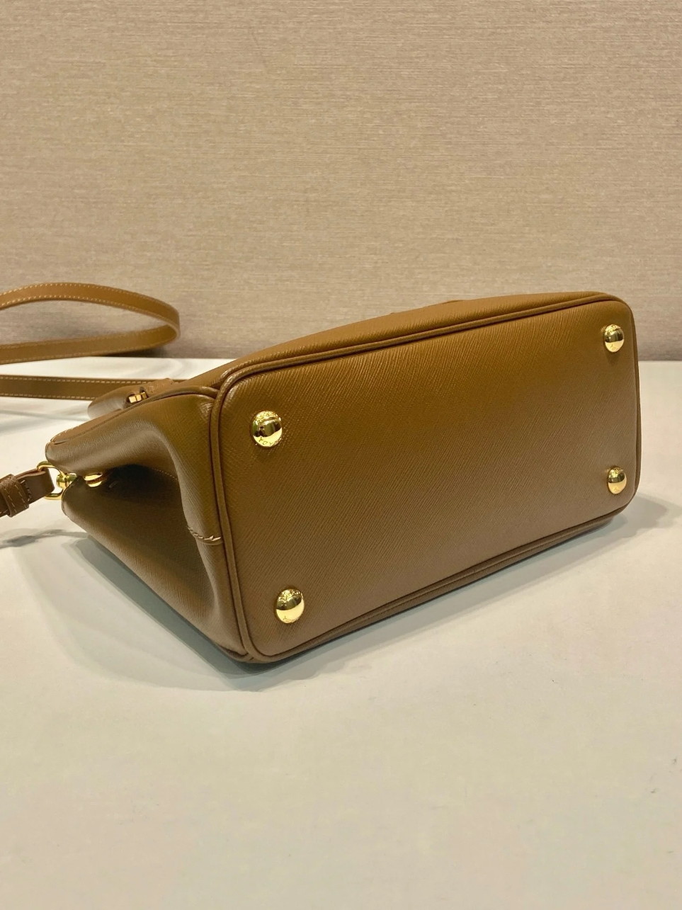 Prada Galleria Small Bag in Caramel Saffiano Leather - Image 4