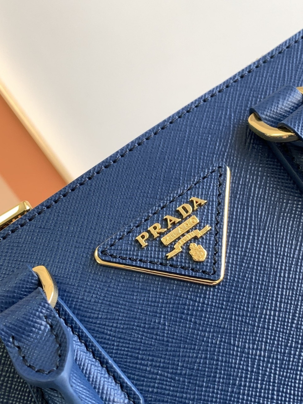 Prada Mini Galleria Bag in Blue Saffiano Leather - Image 7
