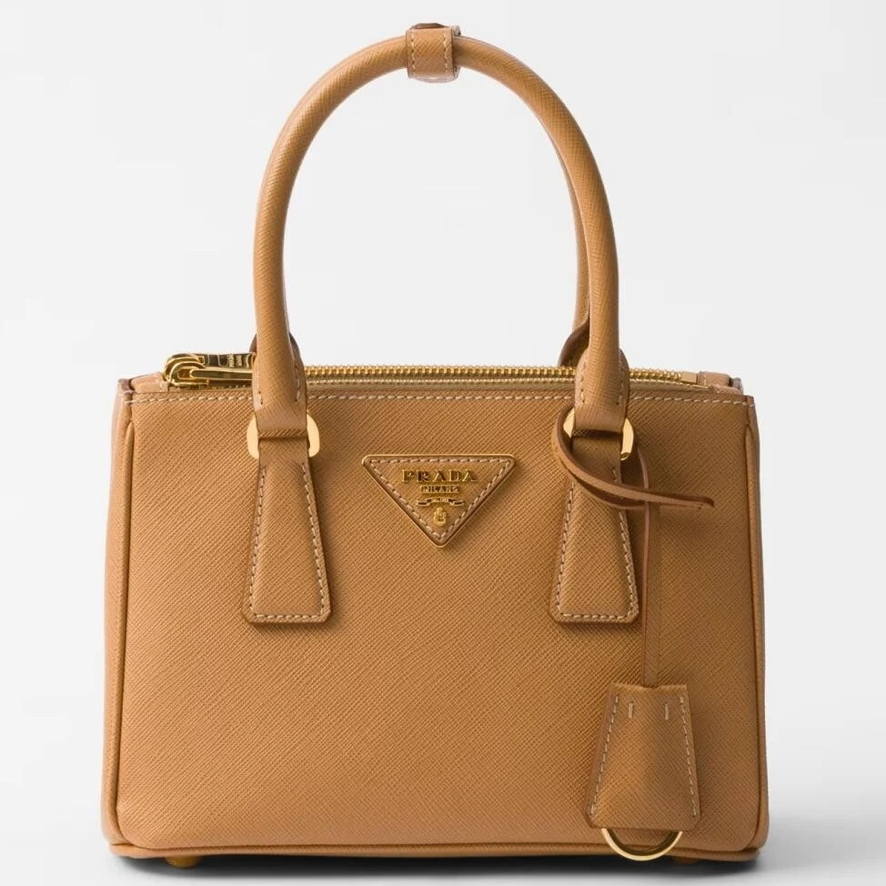 Prada Mini Galleria Bag in Brown Saffiano Leather