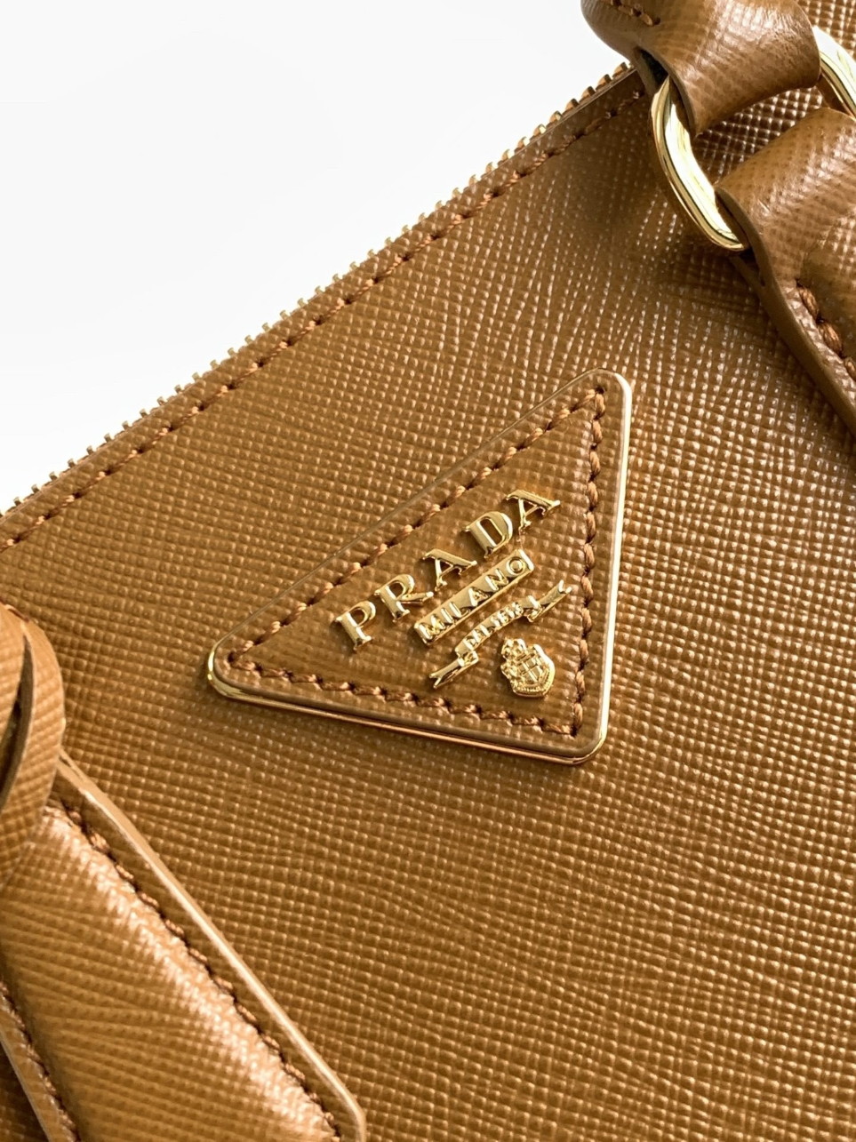 Prada Mini Galleria Bag in Brown Saffiano Leather - Image 6