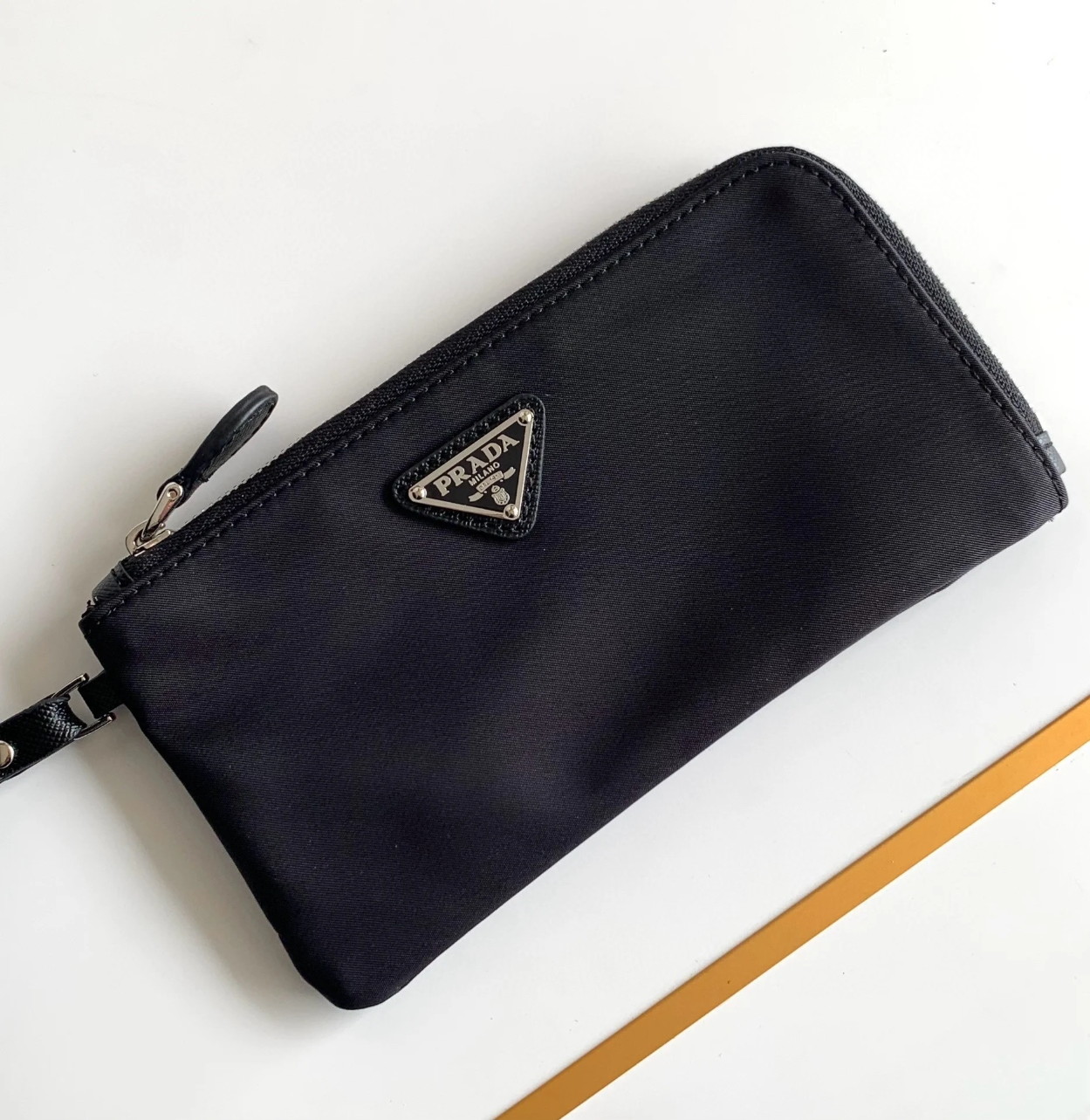 Prada Medium Backpack with Pouch in Black Re-Nylon - Image 6