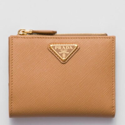 Prada Small Wallet in Caramel Saffiano Leather
