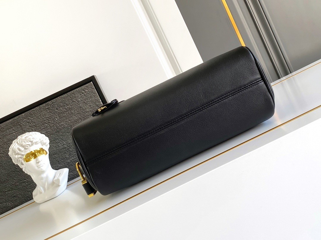 Prada Medium Top-handle Bag in Black Leather with Padlock - Image 2