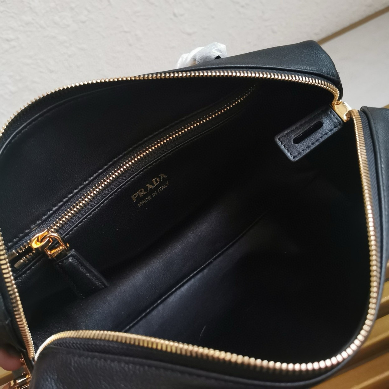 Prada Medium Top-handle Bag in Black Leather with Padlock - Image 6
