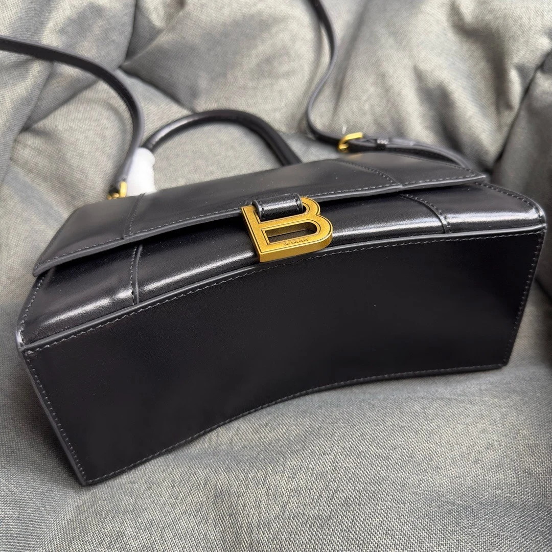 Balenciaga Hourglass Small Bag in Black Box Calfskin - Image 4