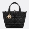 Dior Toujours Vertical Small Tote Bag in Black Macrocannage Calfskin