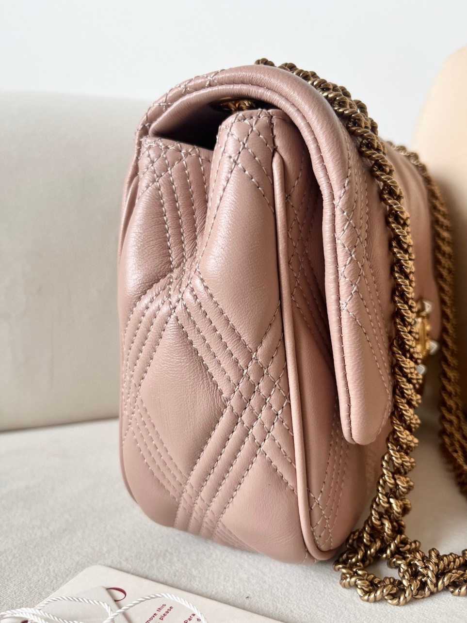 Valentino Quiltie 67 Meidum Shoulder Bag in Powder Leather - Image 6