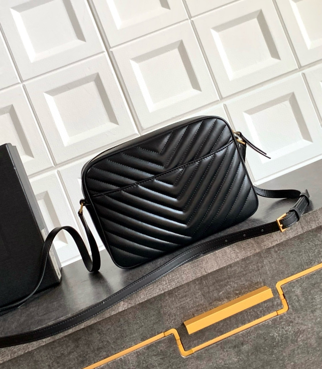 Saint Laurent Lou Camera Bag in Black Quilted Calfskin - Image 6