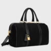 Celine Boston Bag in Black Suede Calfskin