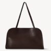 The Row Peggy Clutch in Dark Brown Calfskin