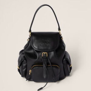 Miu Miu Small Backpack in Black Calfskin