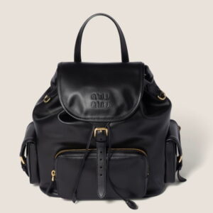 Miu Miu Large Backpack in Black Calfskin