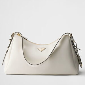 Prada Aimee Large Shoulder Bag in White Leather