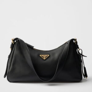 Prada Aimee Medium Shoulder Bag in Black Leather