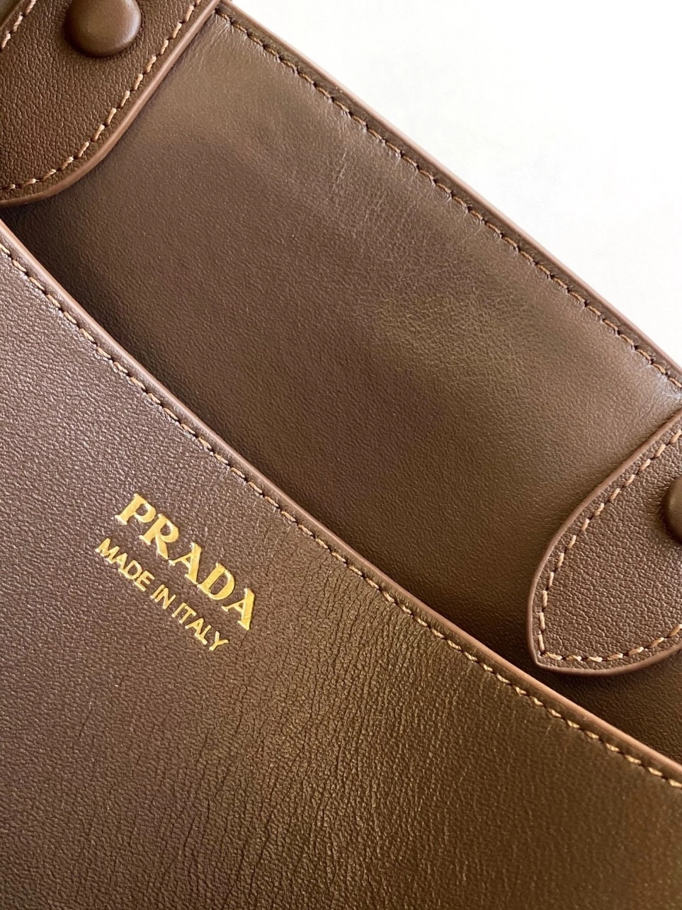 Prada Buckle Large Handbag with Belt in Cocoa Suede Calfskin - Image 4