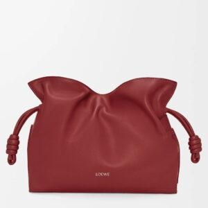 Loewe Flamenco Medium Clutch Bag in Red Nappa Calfskin