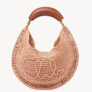 Chloe Summer Banana Hobo Bag in Beige Raffia