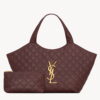 Saint Laurent Icare Medium Tote Bag in Bordeaux Lambskin