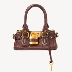 Chloe Paddington Small Bag in Burgundy Buffalo Leather