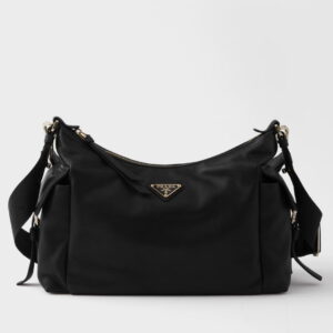 Prada Explore Large Shoulder Bag in Black Nappa Lambskin